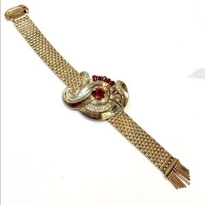 Kreisler 1940s Deco Mesh Bracelet w Center Detail